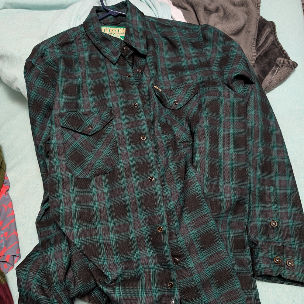 DIXXON The McCaffrey Green and Black Plaid Casual Button Down Shirt